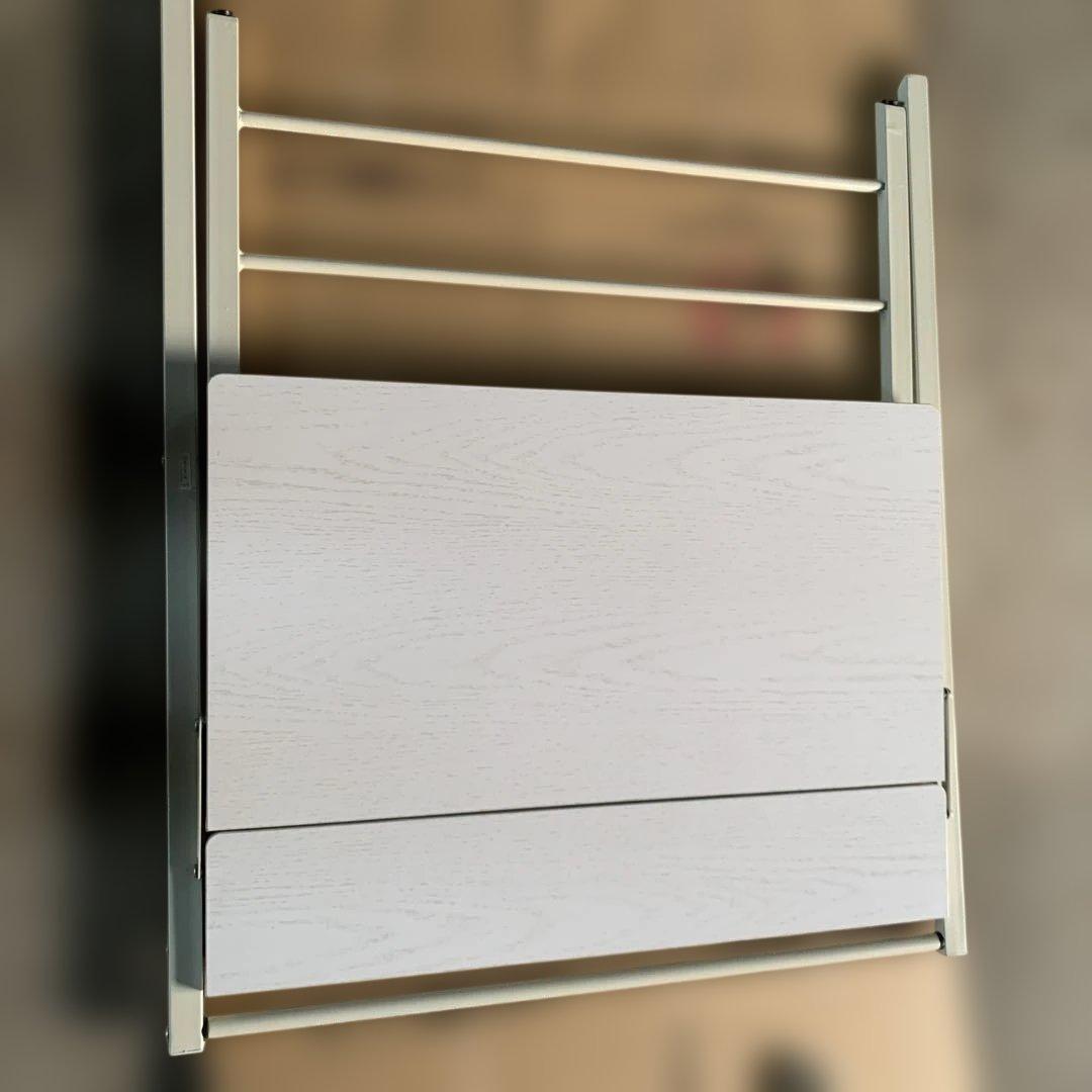 たのメル便　ホワイト折りたたみパソコンデスク 上段棚付き