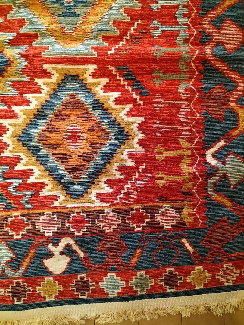 １点のみ120*180cmトルコキリム　ラグマット幾何学模様のラグ