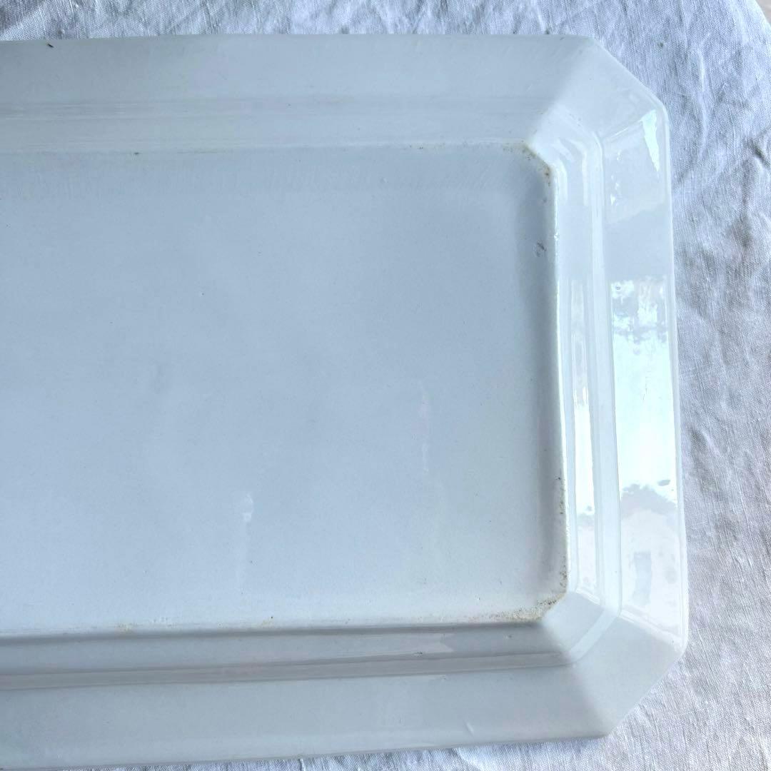 フランスアンティーク　スクエア　レクタングル　隅切り皿　大皿　八角形　長方形皿