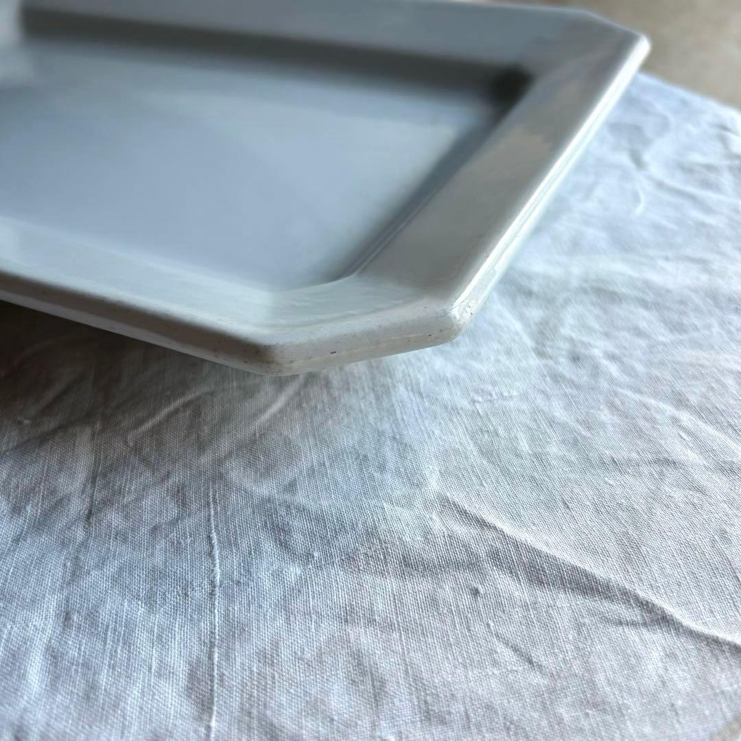 フランスアンティーク　スクエア　レクタングル　隅切り皿　大皿　八角形　長方形皿