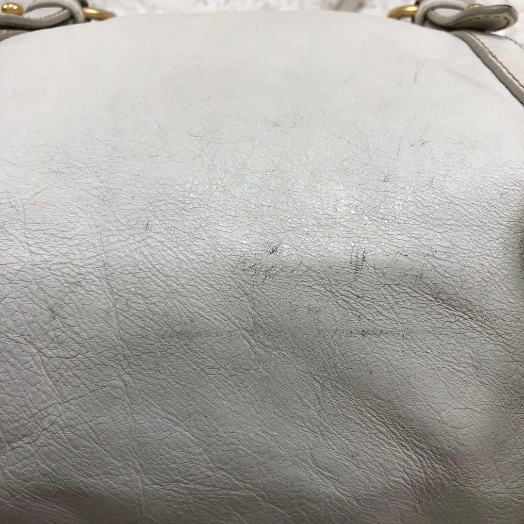 MIU MIU VITELLO LUX ショルダーバッグ 2WAY ホワイト