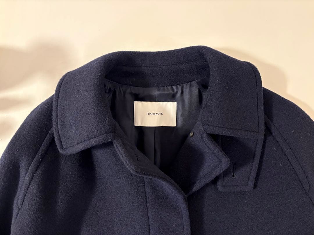 【美品】フレームワーク ウールコート 紺色 サイズ36