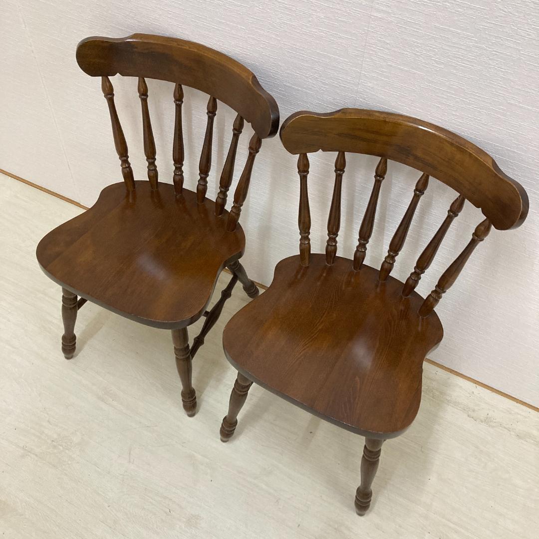 【柏木工】ダイニングチェア　 ウィンザーチェア 木製　椅子　２脚セット