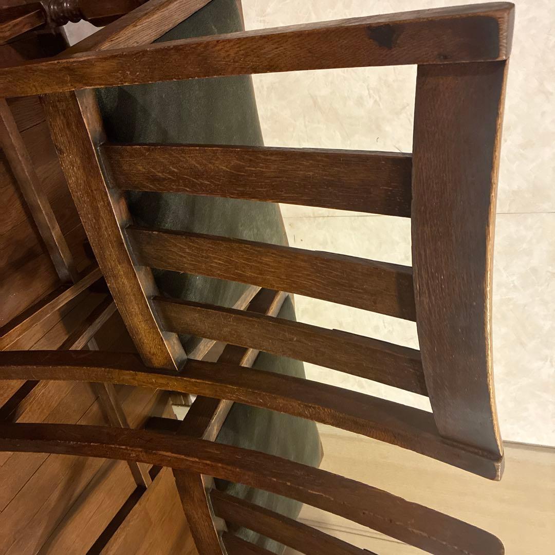 ロイズアンティークス購入 木製スラットバック椅子 2脚セット