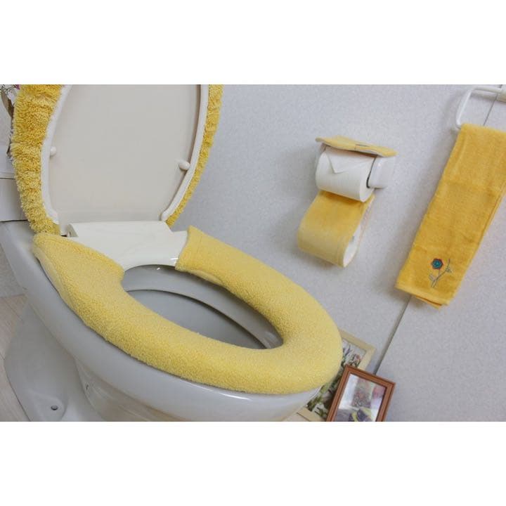 トイレマット 北欧 新品 ５点 セット ロング 金運の イエロー 洗浄暖房型