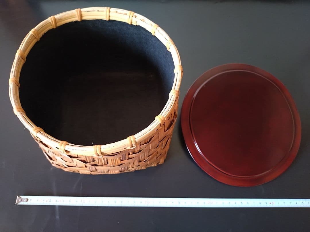 2 蓮組菜篭　茶道具 　籠　篭 安藤竹良斎　共箱