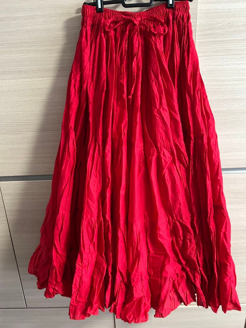 ベリーダンス　ジプシースカート　25ヤード　赤