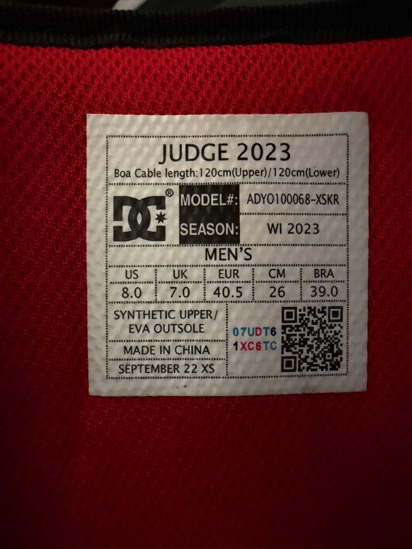 DC スノーボード　ブーツ JUDGE 2023 26.0 US8