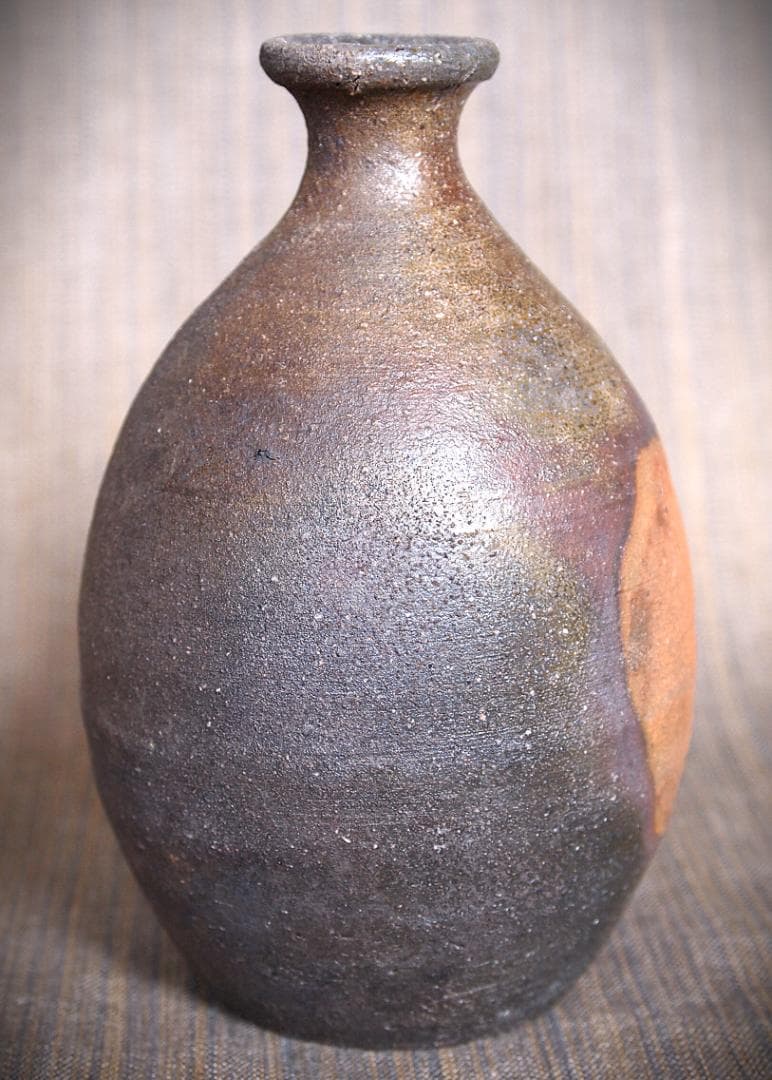 希少作★小山末廣【師：金重素山】備前徳利★共箱