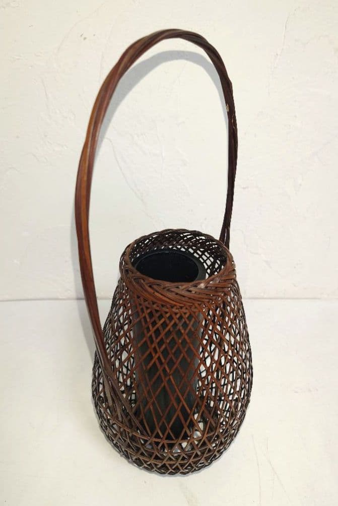 【6点】木製花器 竹細工 一輪挿し 工芸 茶道具フラワースタンド 古道具 カゴ