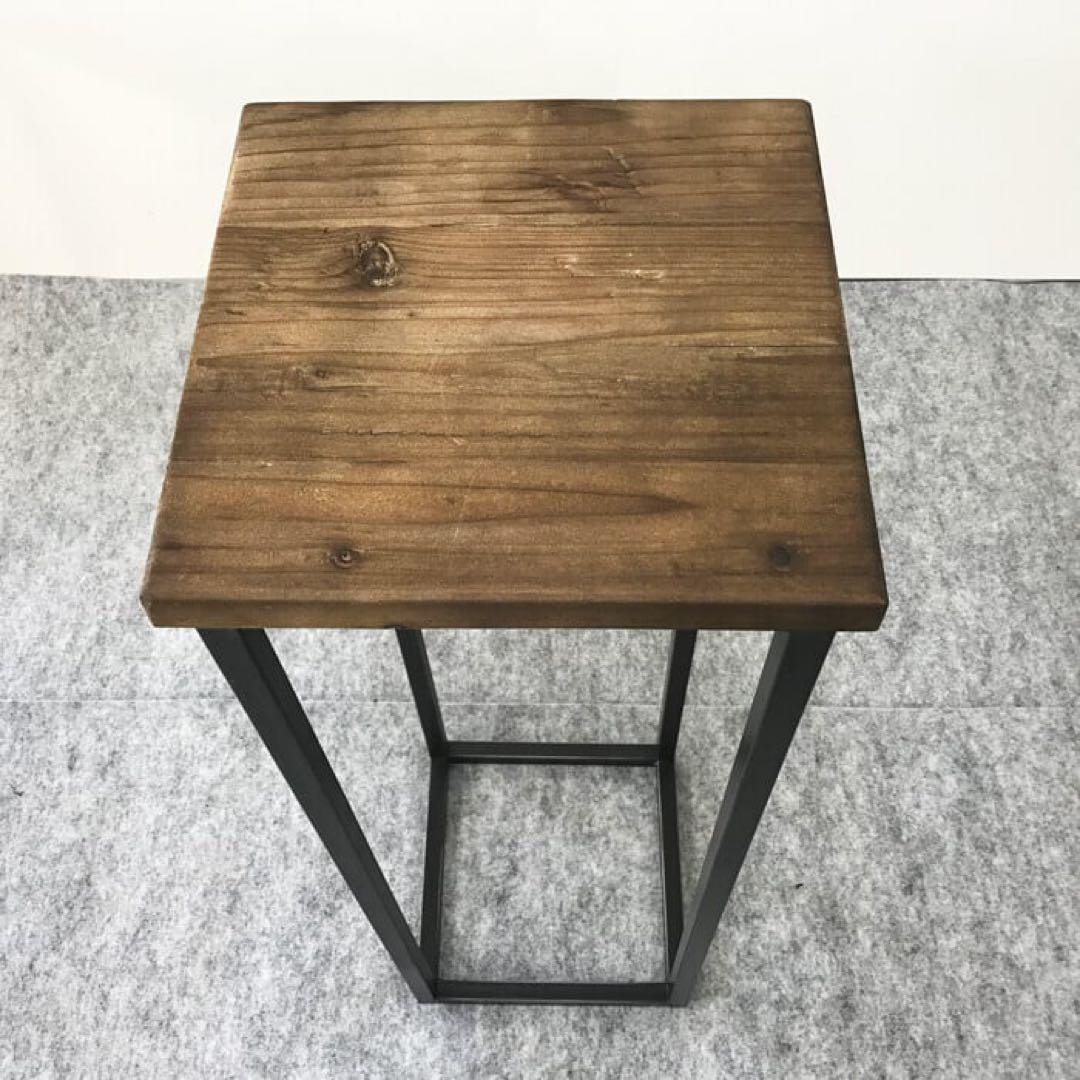 【ブルックリン家具】古材×ブラックスチール ディスプレイスタンド W30×H90