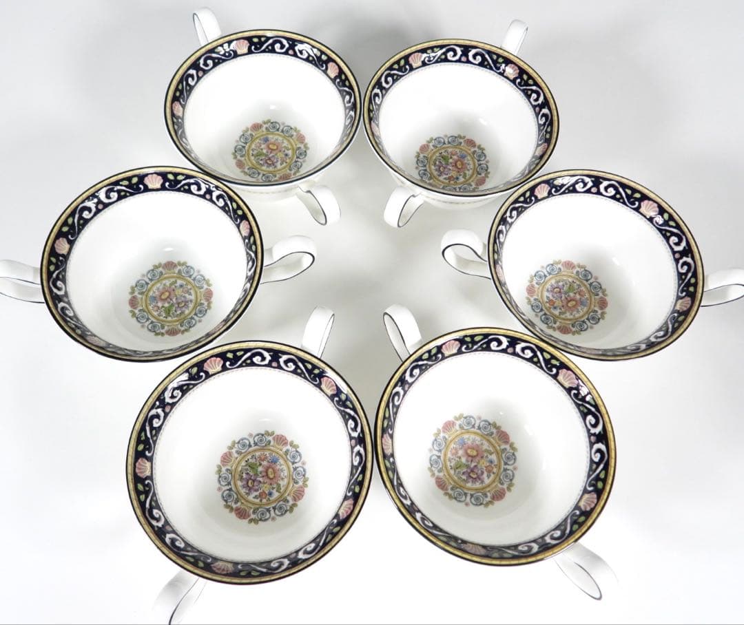 【廃盤品】希少 黒壺 ウェッジウッド ラニーミード スープカップ 5客 美品