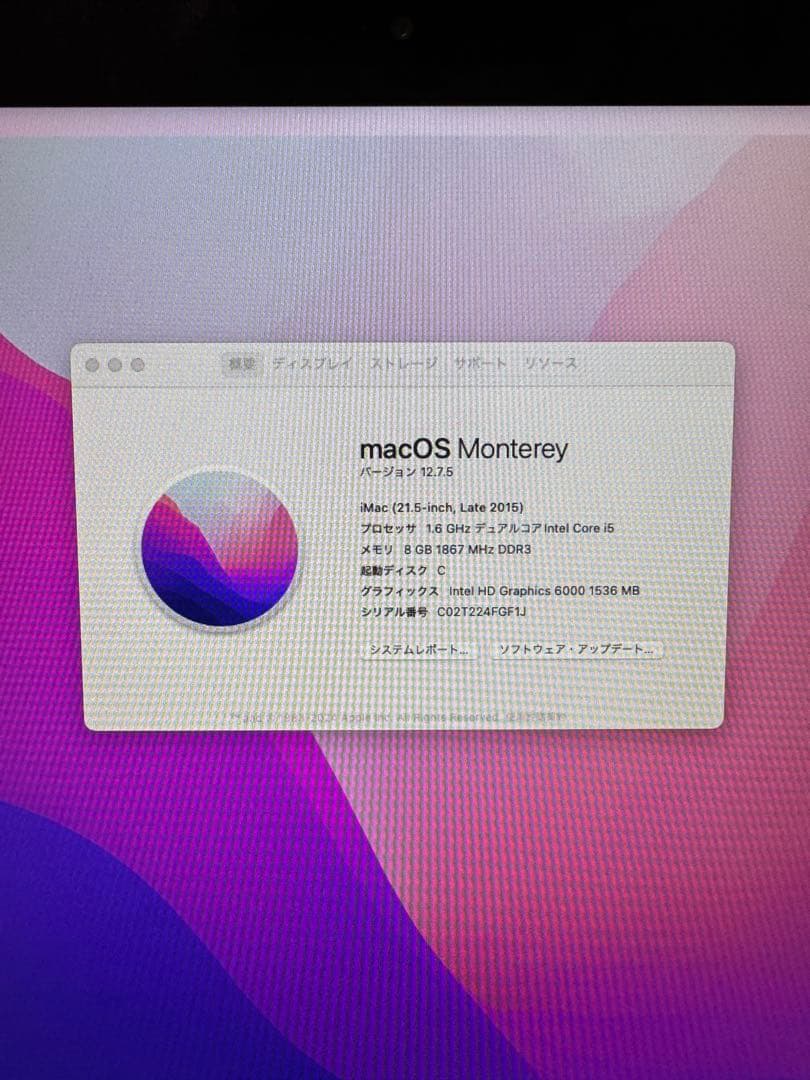 Apple iMac 21.5 純正キーボードマウス付き 箱付き