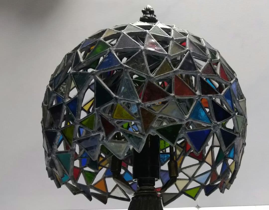 ステンドグラスランプステンドガラス2重シェードテーブルランプベッドサイドランプ