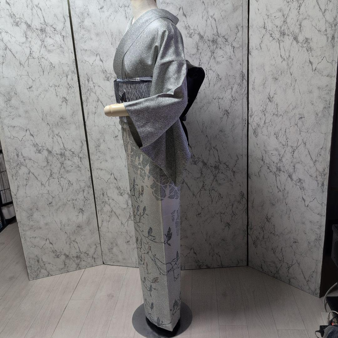 エズ様正絹、付け下げ、訪問着、 蕾柄、シック淡いお色目 洒落一つ紋