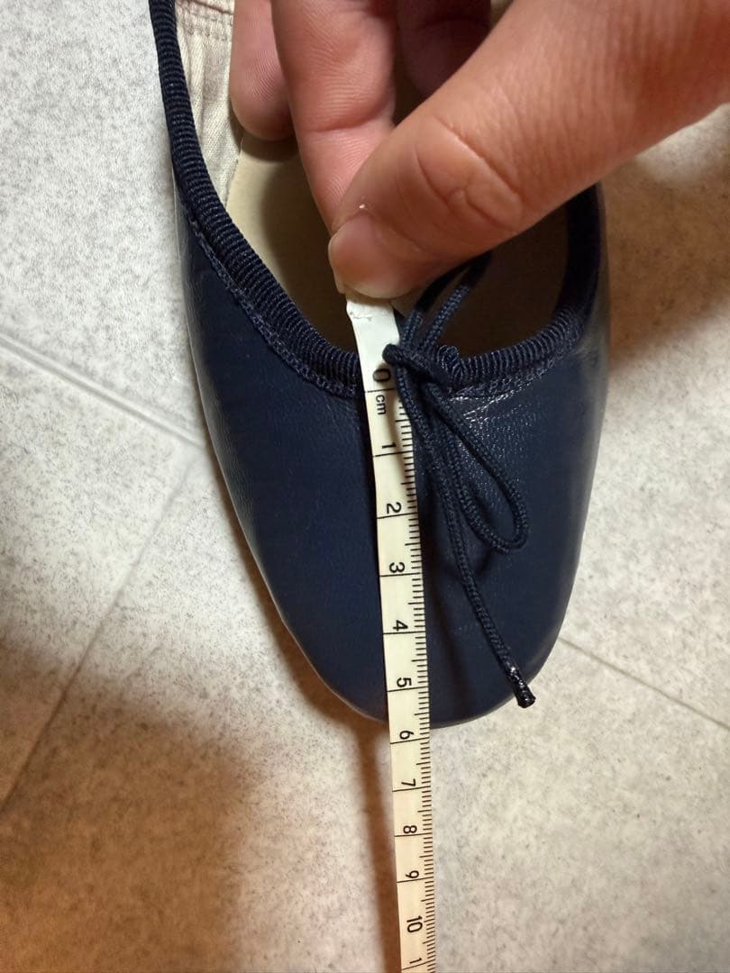 ポルセリ38 ネイビー　PORSELLI バレエシューズ　未使用