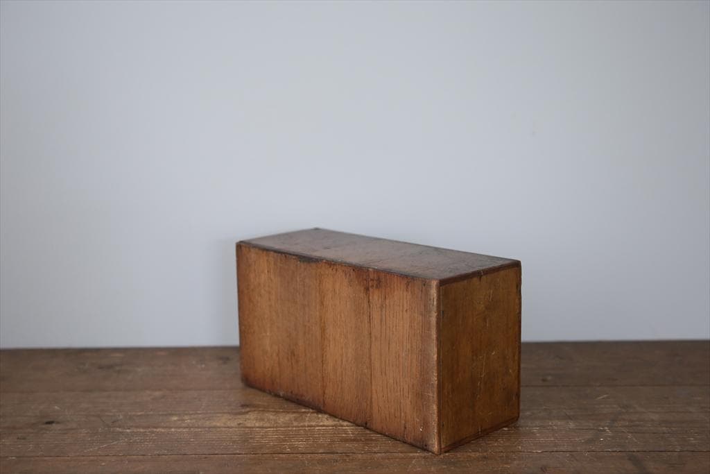 英国アンティーク木製ファイリングドロワー/引出収納/小物入れボックス(70-9)