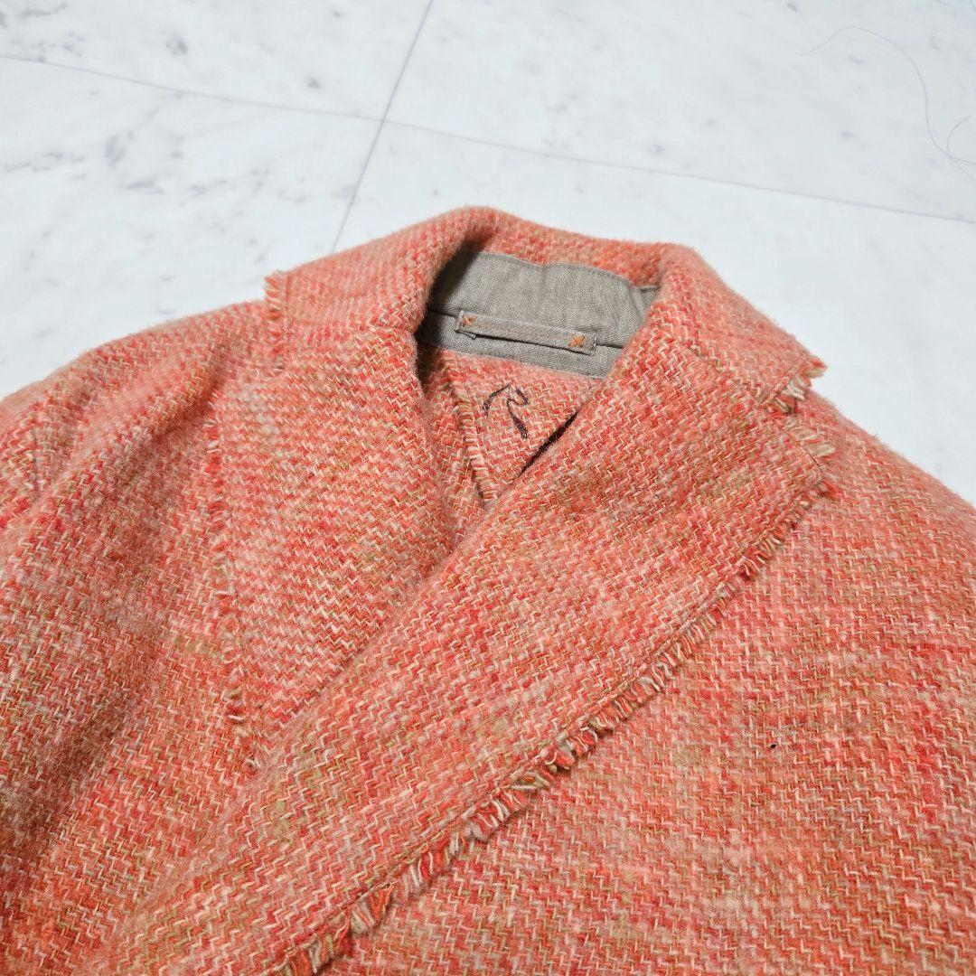 【希少】45R Badou-R ツイードジャケット ウール 革紐 フリンジ