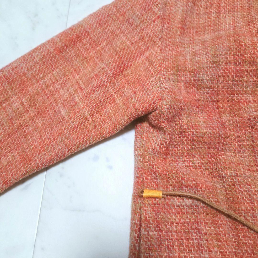 【希少】45R Badou-R ツイードジャケット ウール 革紐 フリンジ