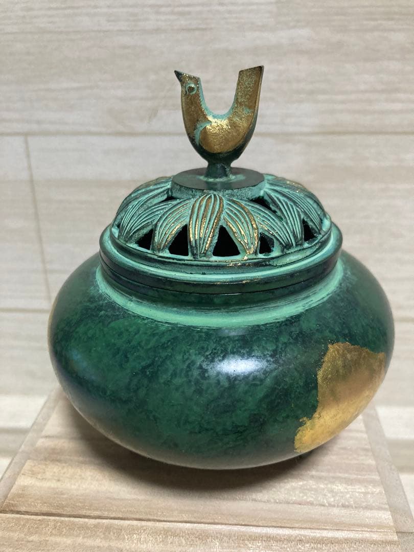 瑞峰作　香炉　青銅製　高岡銅器　木箱付き　歓送迎会用の贈り物として　バレンタイン