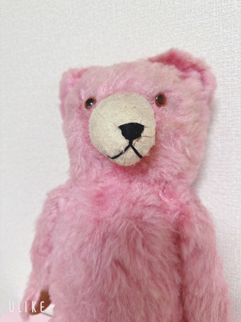 1950年代　ドイツ製　ビンテージテディベア アンティークテディベア　ピンク