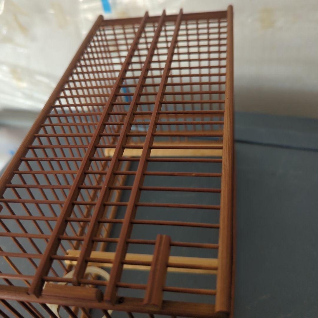 鳥籠　（６個セット）　餌猪口６個。（九谷焼）名札６枚