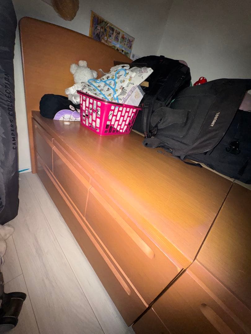 ニトリ　木製シングルベッドフレーム 引き出し付き　大容量