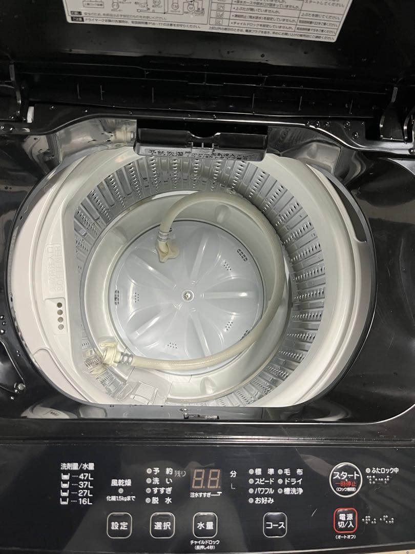 【高年式】RORO YWM-T55LK 縦型洗濯機本体 ブラック 2024年T