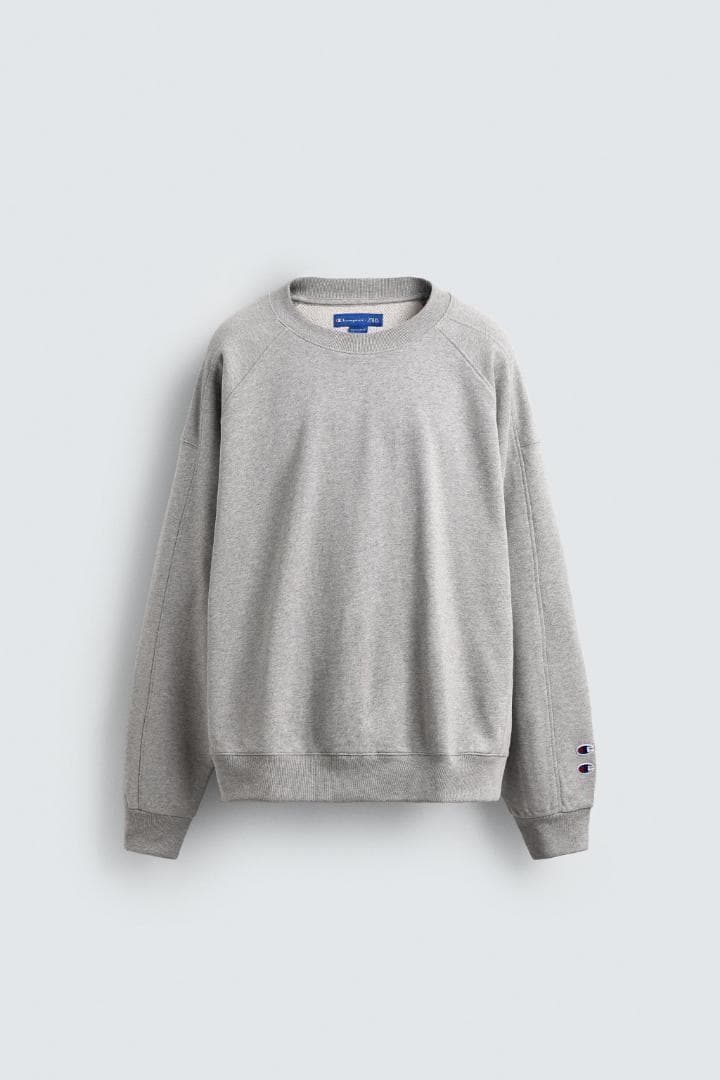 ZARA　チャンピオン パッチ クルーネック スウェットシャツ　L