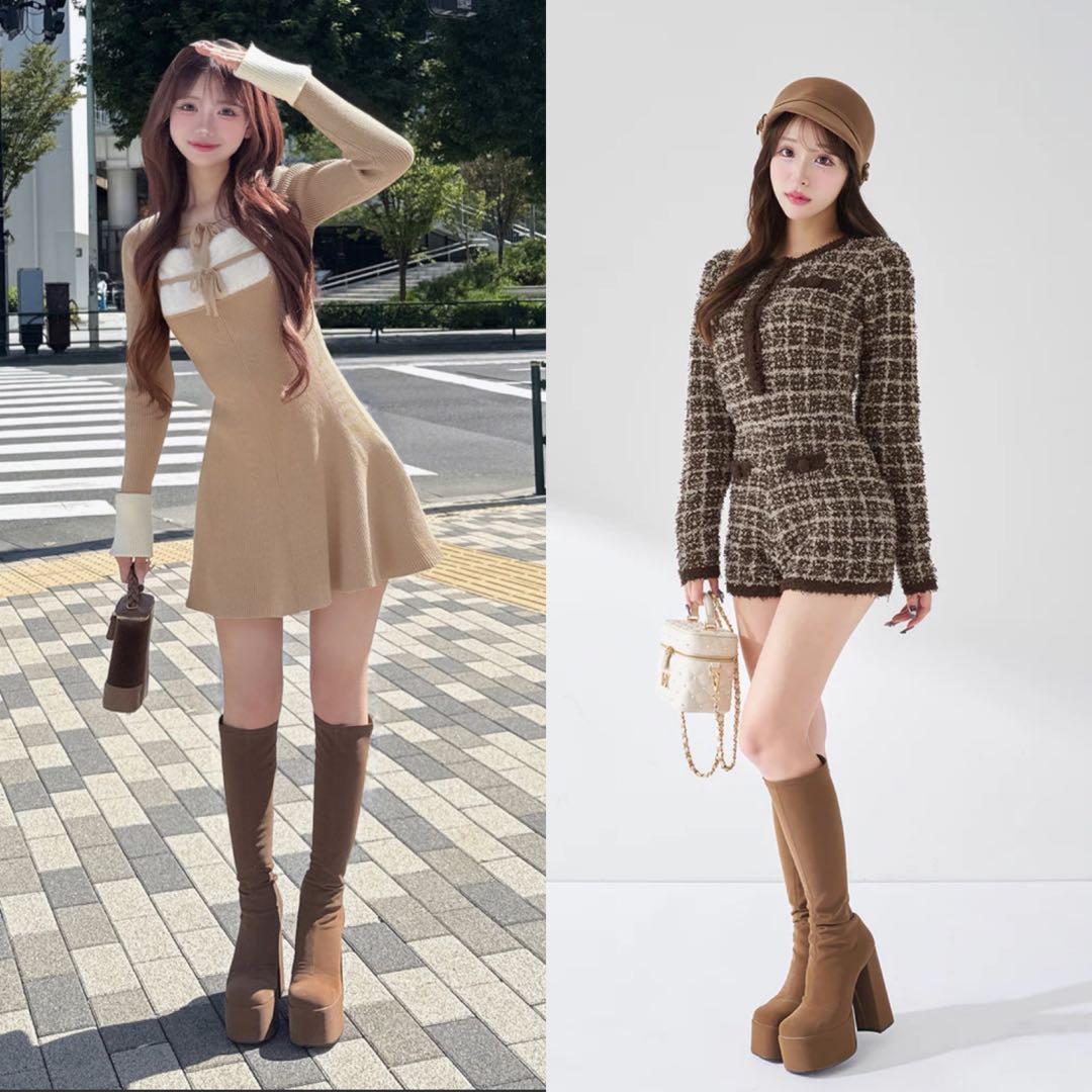 【完売商品・新品】ダーリッチ　ウルトラストレッチロングブーツ Mサイズ