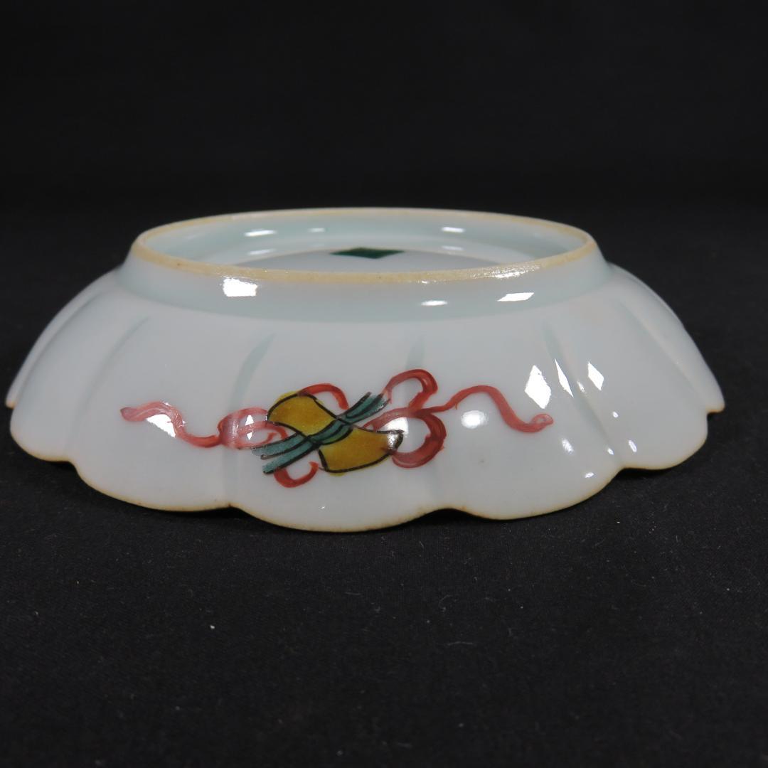 中皿 2枚 鹿 A 角福 九谷 色絵付