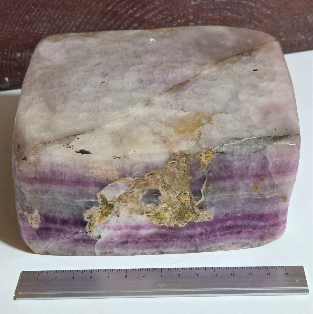 瑪瑙　レース瑪瑙　レースアゲート　紫　W150×H80×D100