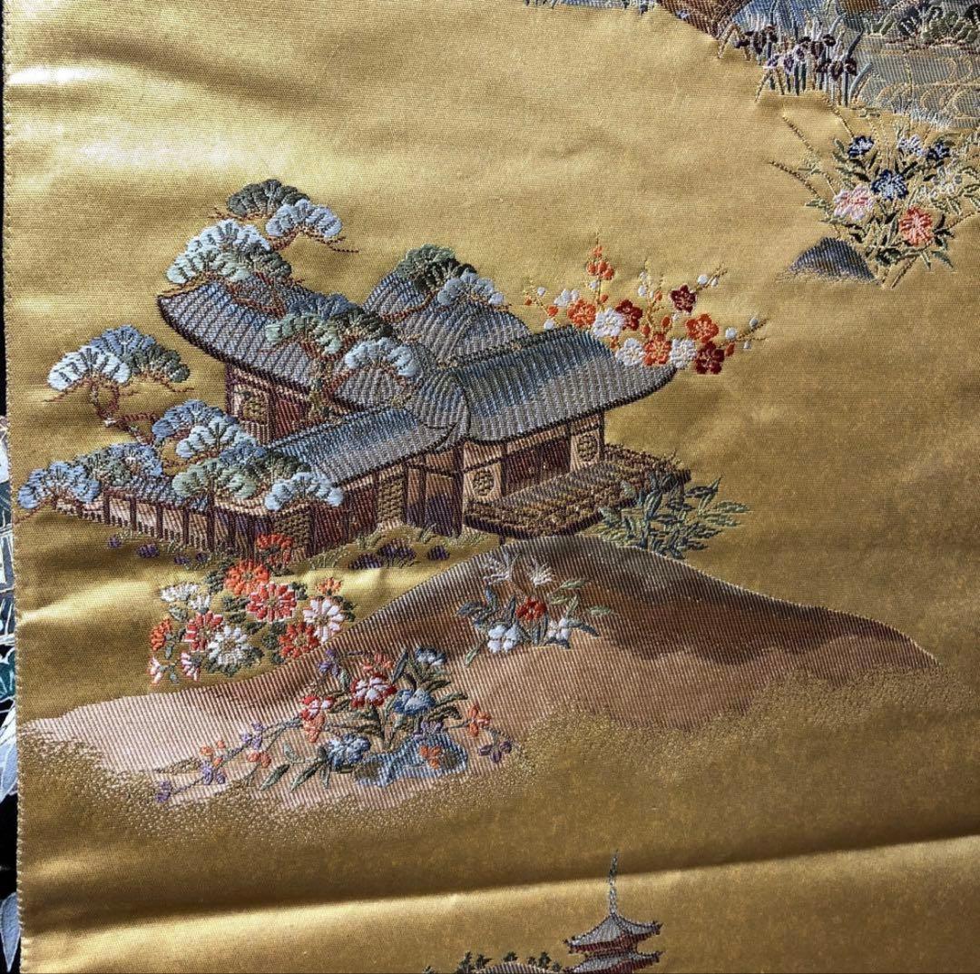 友禅黒留袖　鳳凰堂？作家物　袋帯、帯揚げ帯締め、長襦袢の5点セット