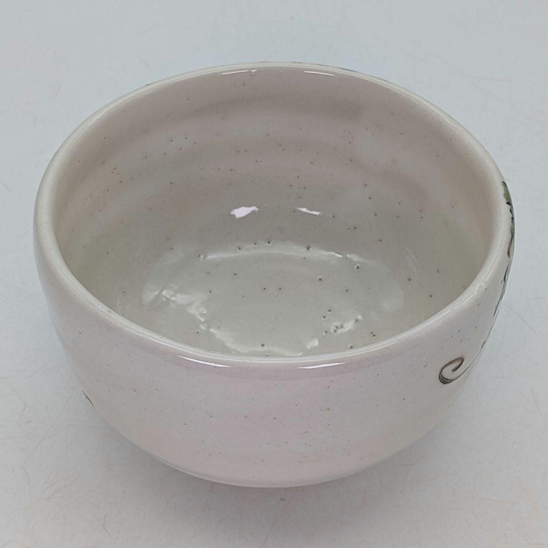 力石俊二 色絵葡萄文茶盌 共箱栞 益子焼 抹茶碗 抹茶茶碗 茶道具 茶器 食器