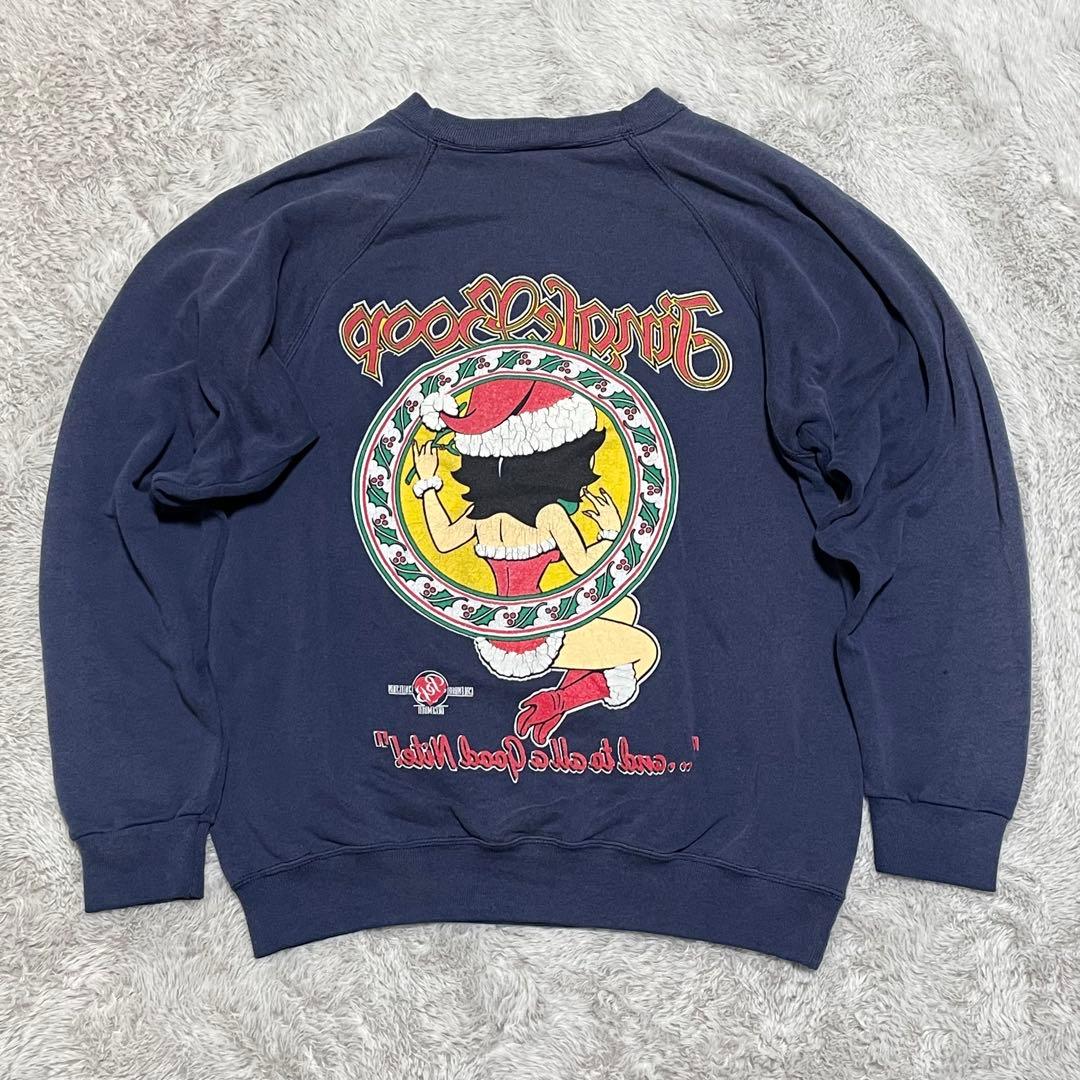 ベティーブープ　スウェット　90s USA製　両面プリント　サンフェード　M