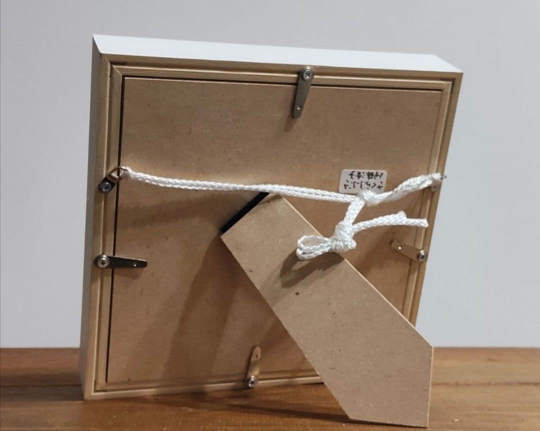 日本画家 伊藤清子 氏作 「さくらふぶき」 猫 ねこ 壁掛け 置型両用 和紙