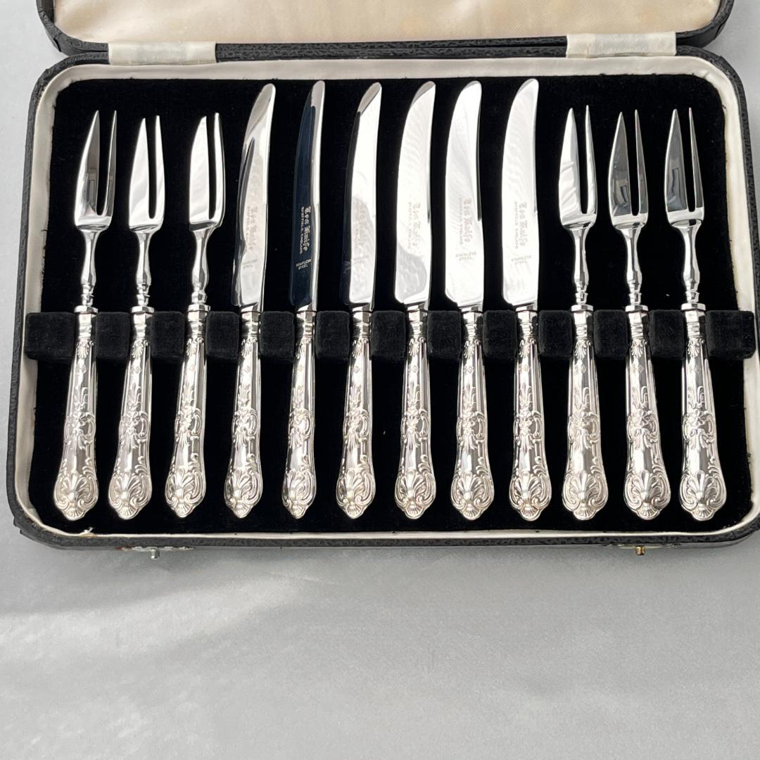 【HARRISON BROTHERS】【純銀ハンドル】キングスパターン12本