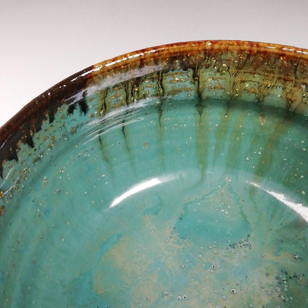 Ｗ１５９　建水　『上野焼』『第十五代　熊谷紅陽 作』　共箱　茶道具