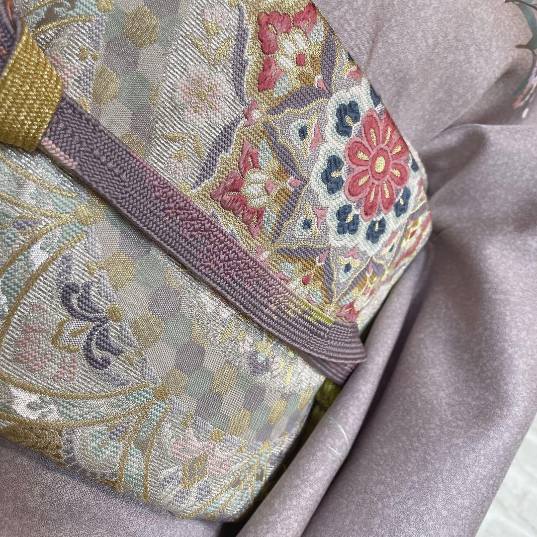 訪問着　フルセット　鶴　飛び立つ鶴　金彩加工　螺鈿加工　入学式　卒業式　Q5