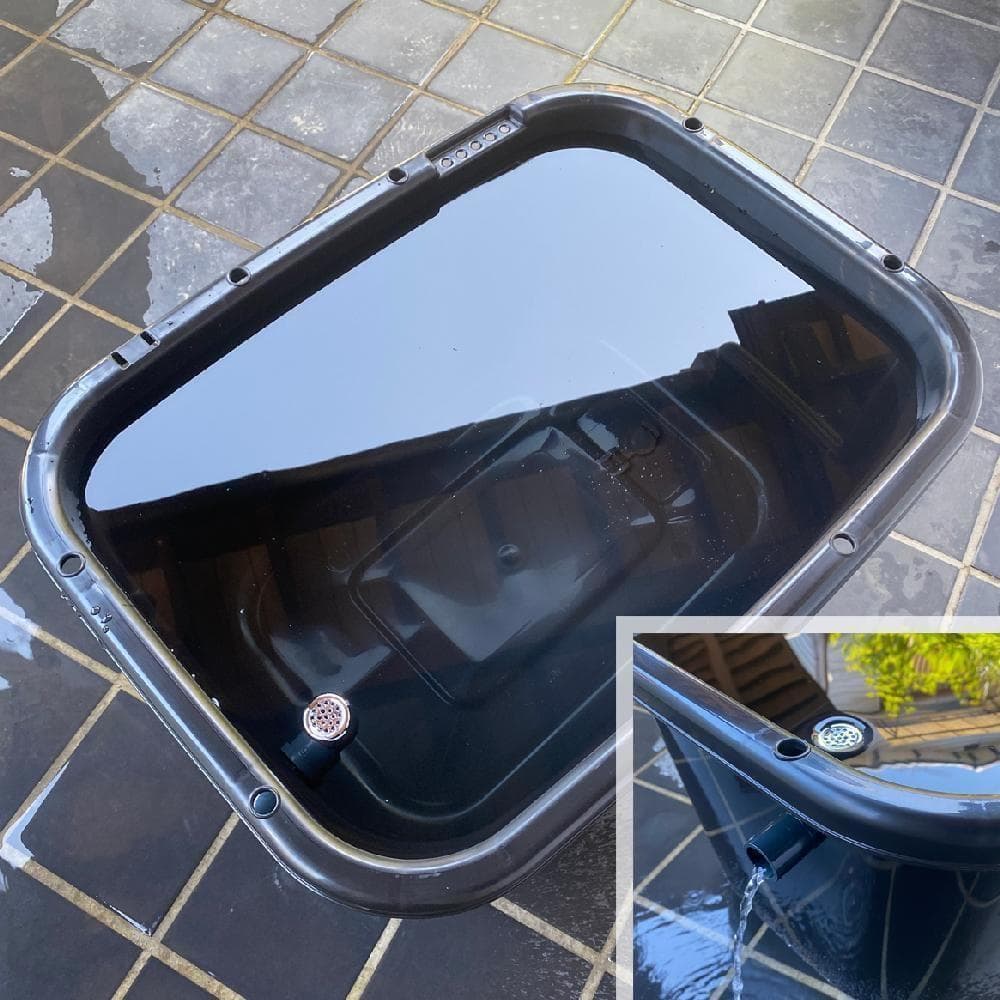 メダカ飼育ケース 35㍑黒x5個 オーバーフロー 金魚飼育容器 めだか飼育容器