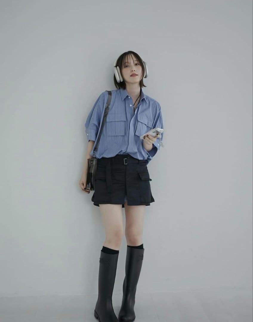 sacai サカイ THOMAS MASON ハーフスリーブシャツワンピース