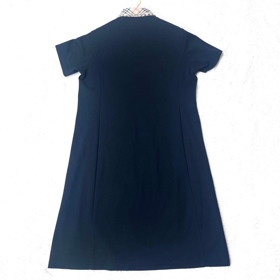 極美品☆バーバリーゴルフノバチェックワンピース黒
