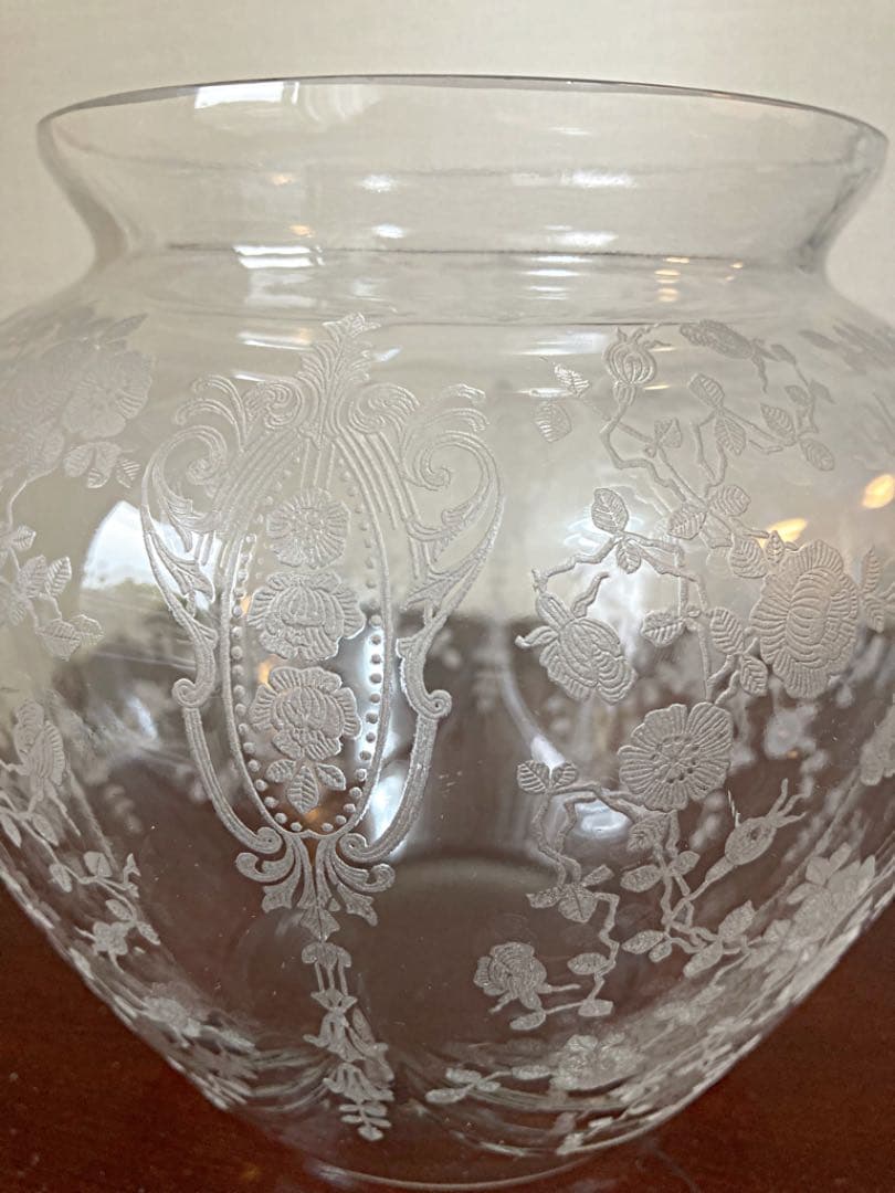 (アメリカアンティーク)ローズポイント花瓶(大)