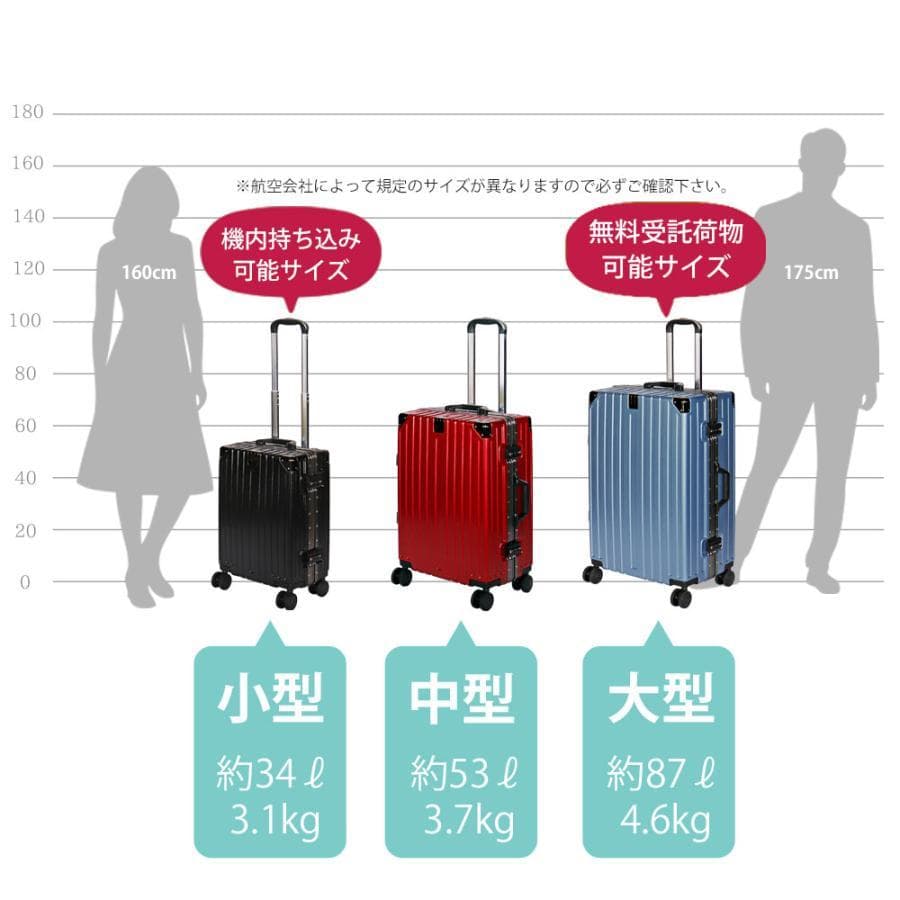 【新品未開封】 アルミ スーツケース Lサイズ 大容量87L 軽量