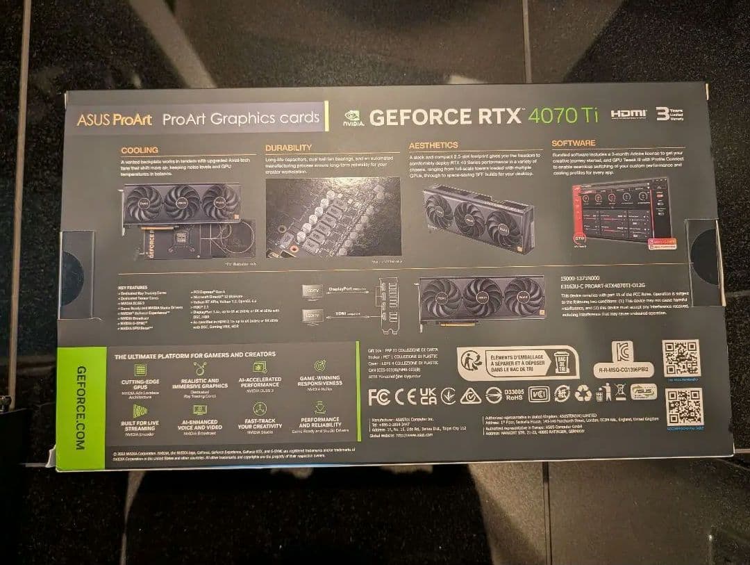 ASUS RTX 4070 Ti ProArt 12GB + 外付GPU box