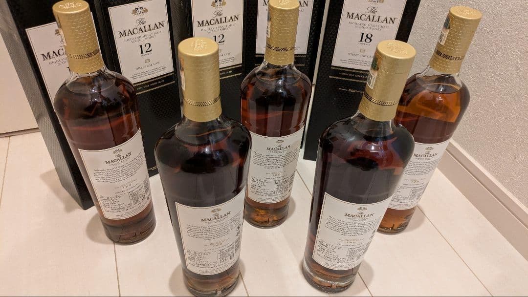 マッカラン 全部 シェリー 12年 3本、18年 2本のセット
