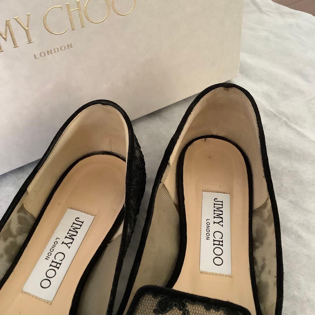 JIMMY CHOO★ジミーチュウ★レースフラットシューズ★36 1/2