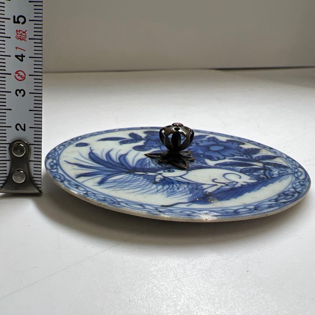 中国明時代　ウサギの図蓋　直径8.7㎝　東Y8-0203☆2F