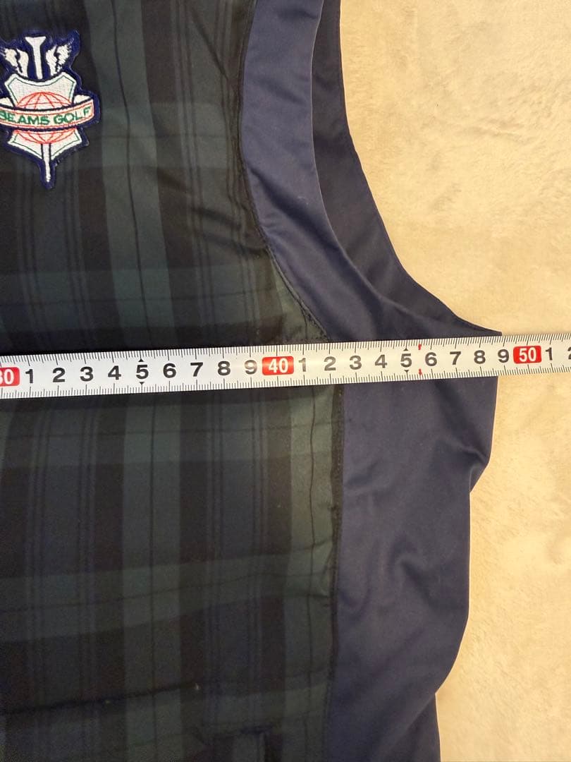 BEAMS GOLF チェック柄 ナイロンベスト& ネイビー ジャケット