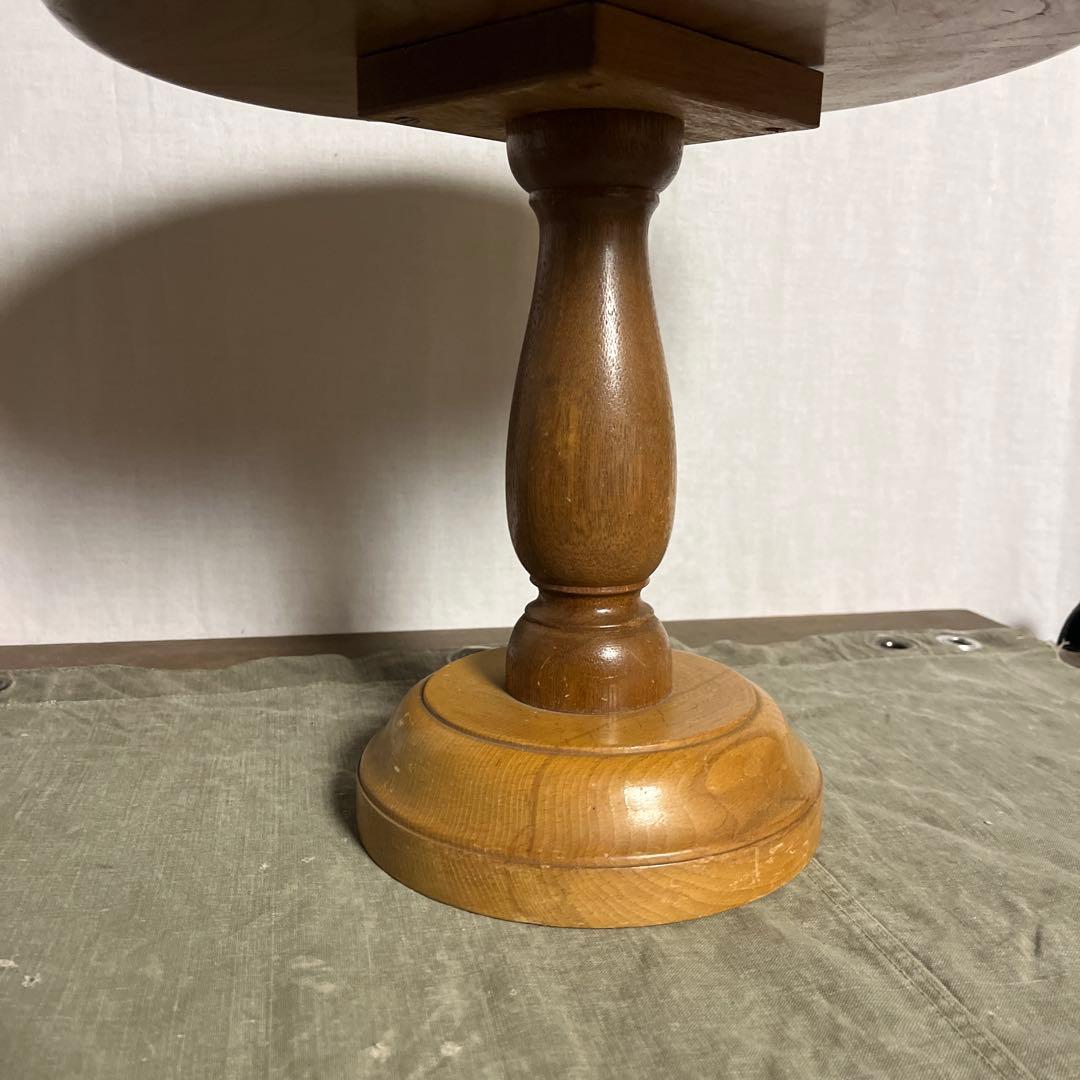 古雑貨アンティーク品◾️木製無垢材 大きなサイズ 木製コンポート皿 飾り台